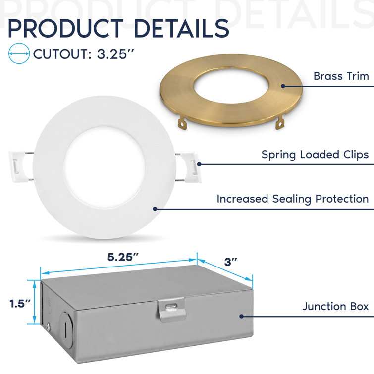 3-Inch Ultra Thin Brushed Nickel LED Recessed Light