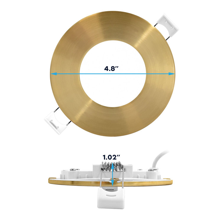 4'' Brass Trim Ultra Thin LED Recessed Lighting Kit