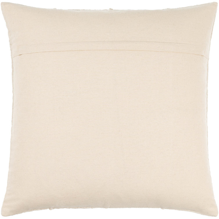 Mindy 18" Square Off-White Cotton Jute Pillow