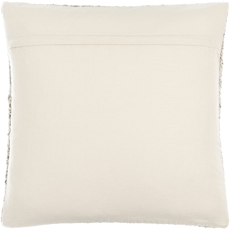 Antique White Textured Wool Square Throw Pillow