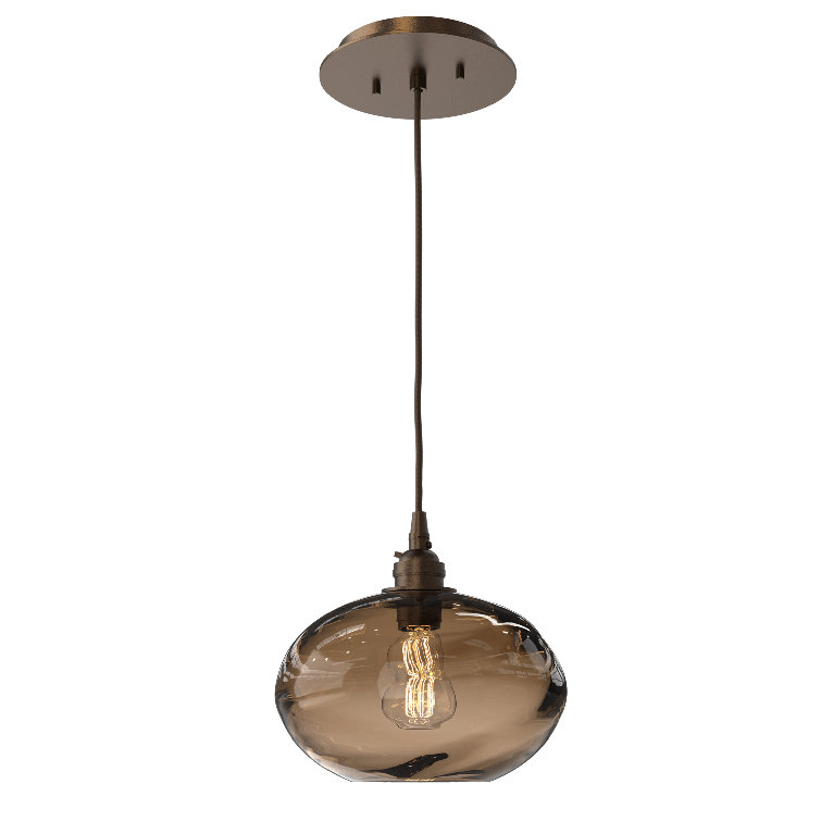 Optic Bronze Glass Drum Pendant Light
