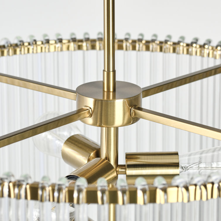 Kaela Vintage-Influenced 6-Light Brass Drum Chandelier