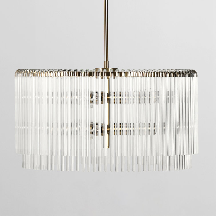 Kaela Vintage-Influenced 6-Light Brass Drum Chandelier
