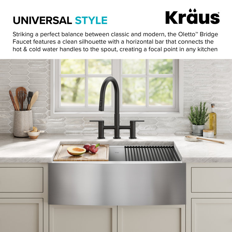 Matte Black Brass Kitchen Faucet with Pull-Down Sprayhead