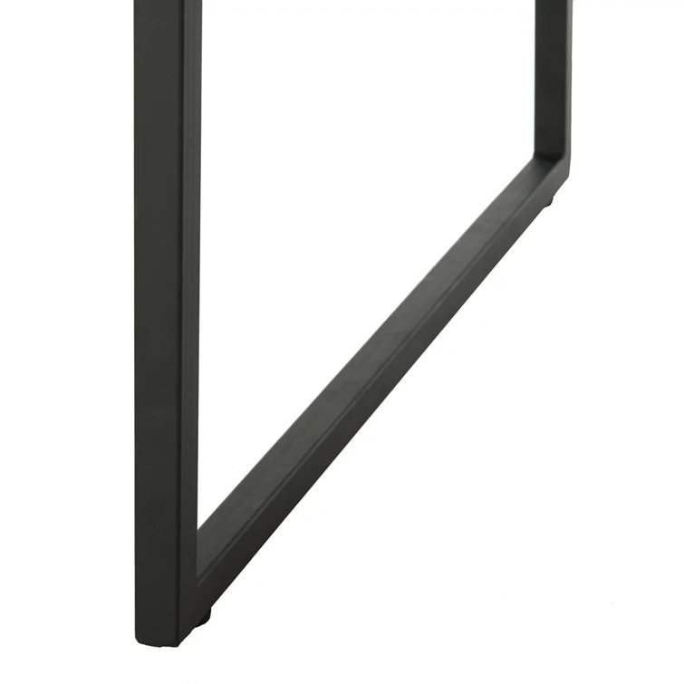 Tristan 43'' Black Wood and Metal Transitional Coffee Table