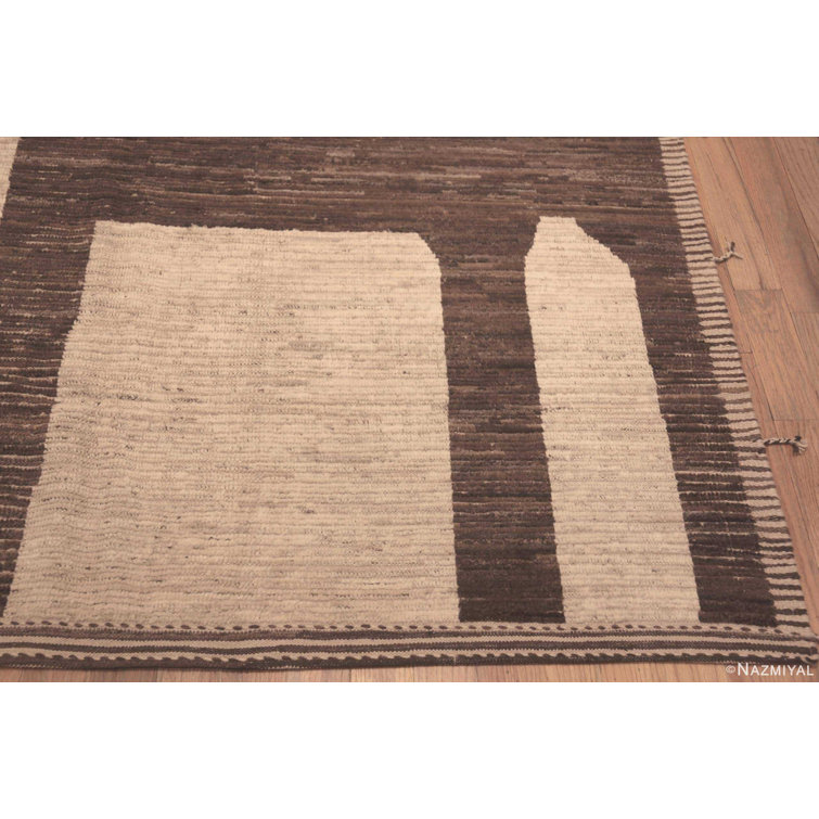 One-of-a-Kind Earthy Tones Modern Central Asian Area Rug