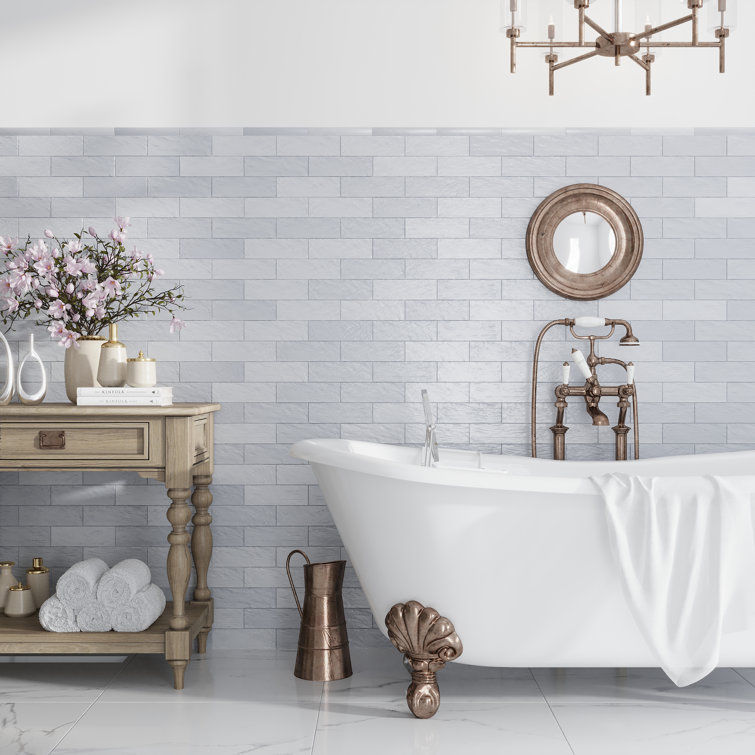 Duchess Glossy Gray Ceramic Subway Wall Tile