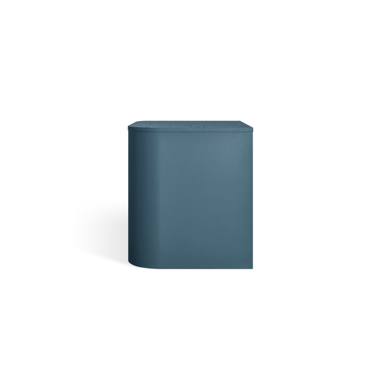 Space Blue Metal and Wood Nightstand
