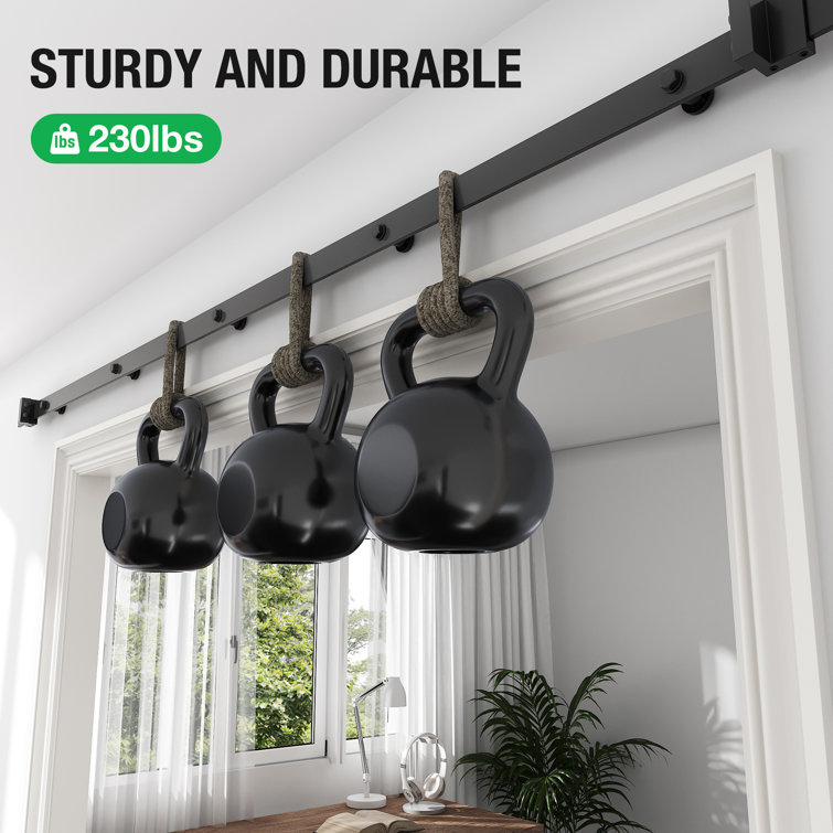 Matte Black Heavy Duty Steel Sliding Barn Door Hardware Kit
