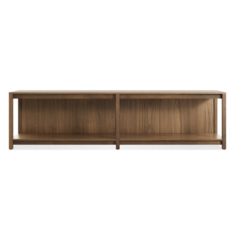 Walnut Solid Wood Open Plan Bench with Shelves