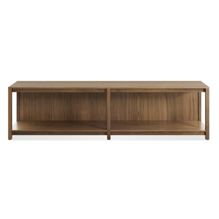 Walnut Solid Wood Open Plan Bench with Shelves