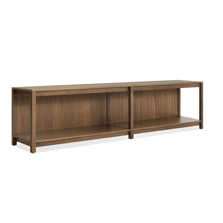 Walnut Solid Wood Open Plan Bench with Shelves