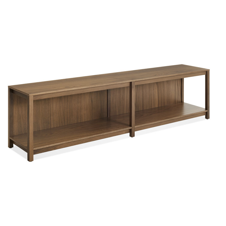 Walnut Solid Wood Open Plan Bench with Shelves