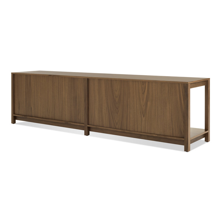 Walnut Solid Wood Open Plan Bench with Shelves