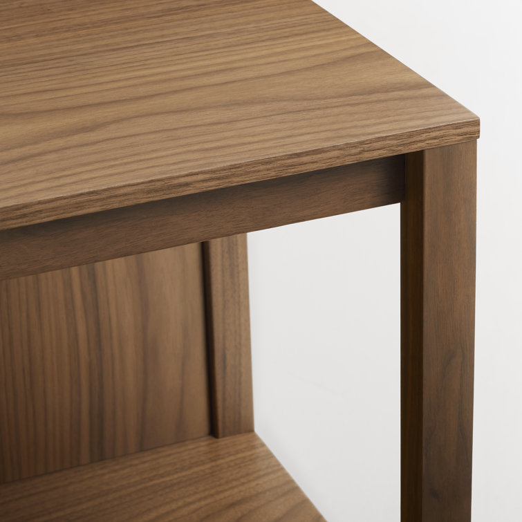 Walnut Solid Wood Open Plan Bench with Shelves