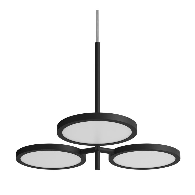 Aurora Black Aluminum 3-Light Adjustable LED Pendant