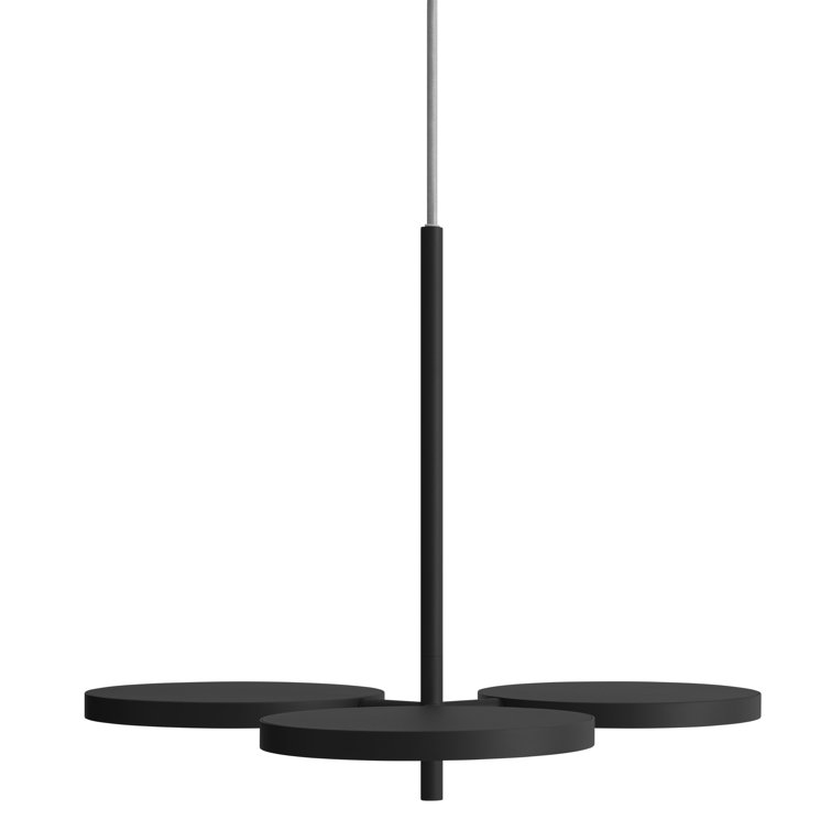 Aurora Black Aluminum 3-Light Adjustable LED Pendant