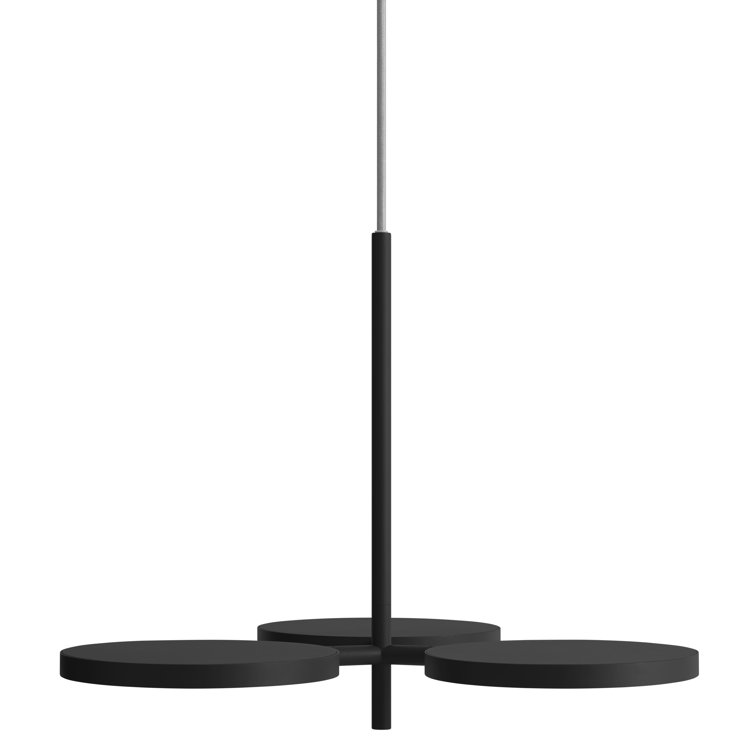 Aurora Black Aluminum 3-Light Adjustable LED Pendant