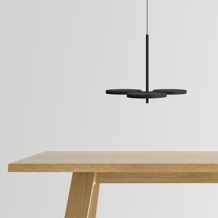 Aurora Black Aluminum 3-Light Adjustable LED Pendant