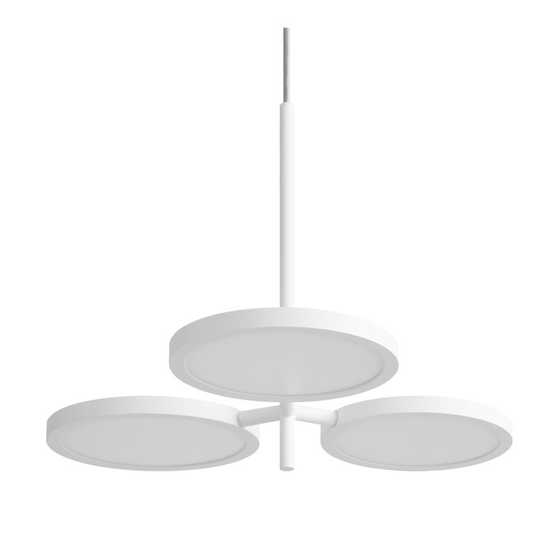 White Aluminum LED Pendant Light with Polystyrene Diffusers