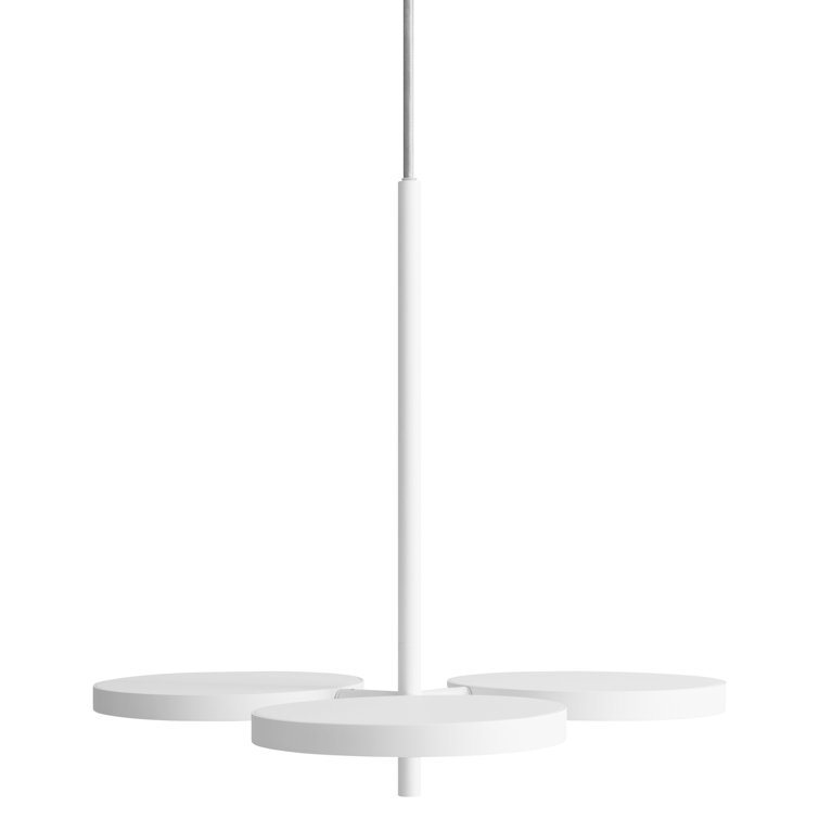 White Aluminum LED Pendant Light with Polystyrene Diffusers