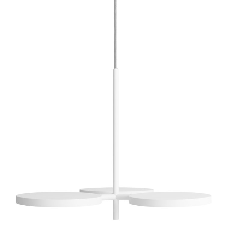 White Aluminum LED Pendant Light with Polystyrene Diffusers