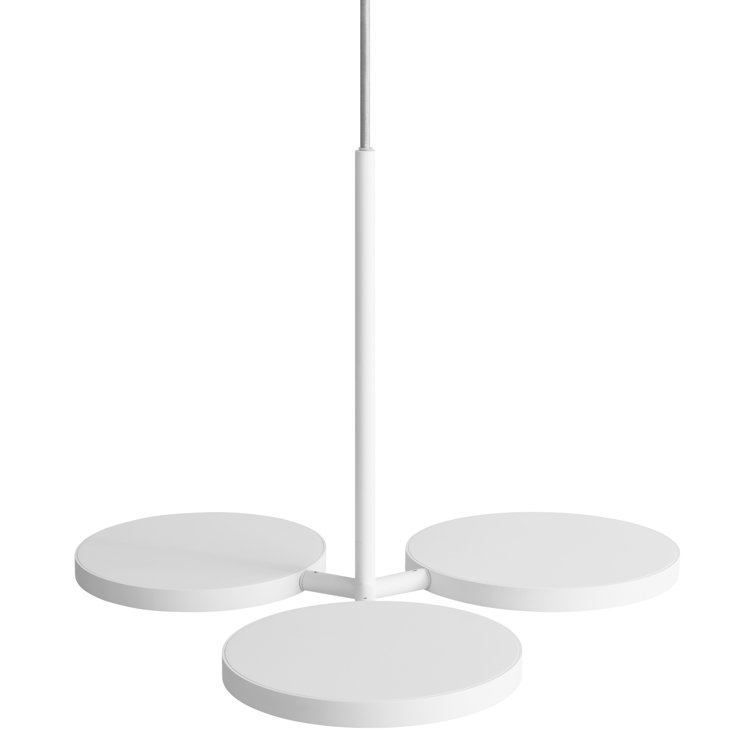 White Aluminum LED Pendant Light with Polystyrene Diffusers
