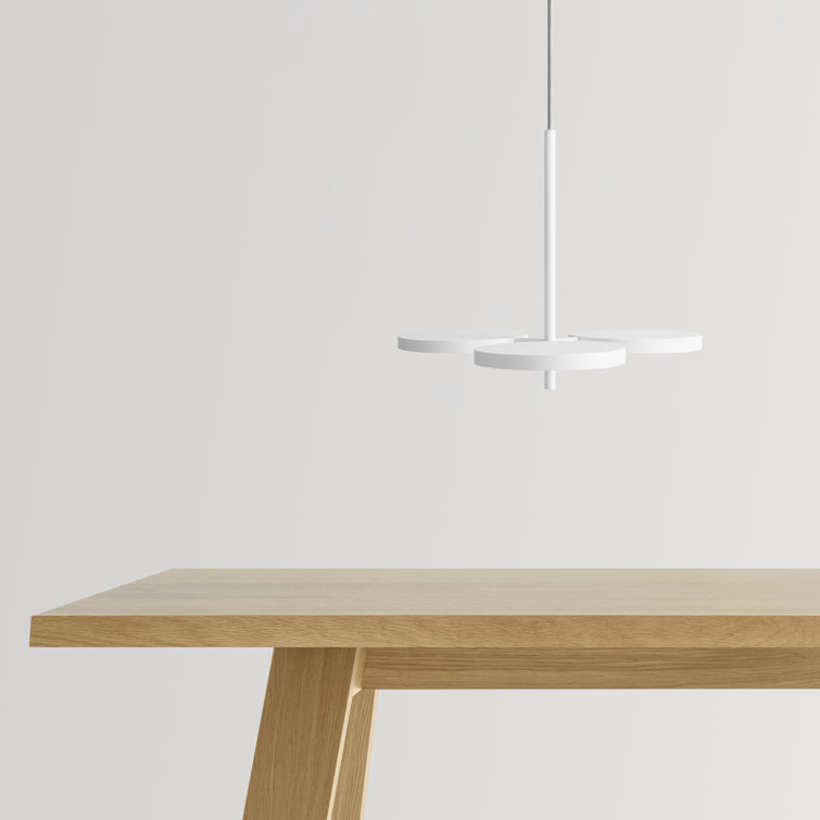 White Aluminum LED Pendant Light with Polystyrene Diffusers