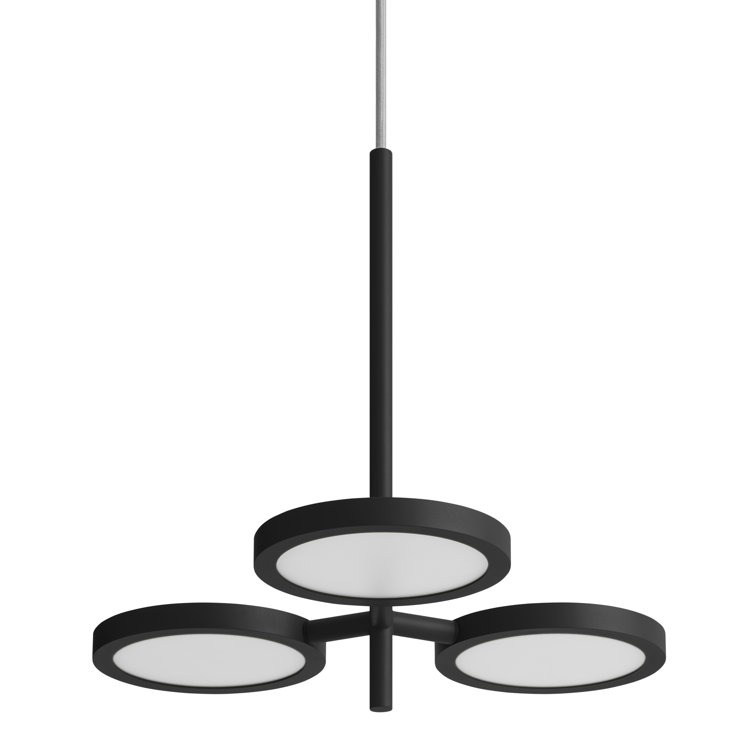 Black Aluminum LED Pendant Light with Adjustable Petals