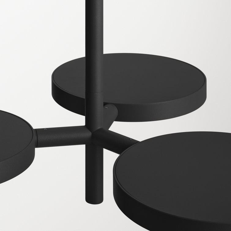 Aurora Black Aluminum 3-Light Adjustable LED Pendant
