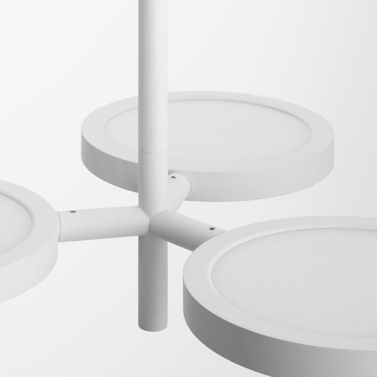 White Aluminum LED Pendant Light with Polystyrene Diffusers