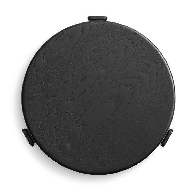 Black Ash and Steel Modern Accent Stool