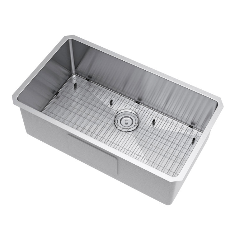 34-Inch Single Bowl Stainless Steel Undermount Kitchen Sink