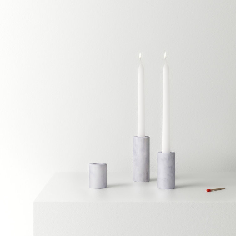 Gray Marble 3-Piece Votive Candle Holder Set