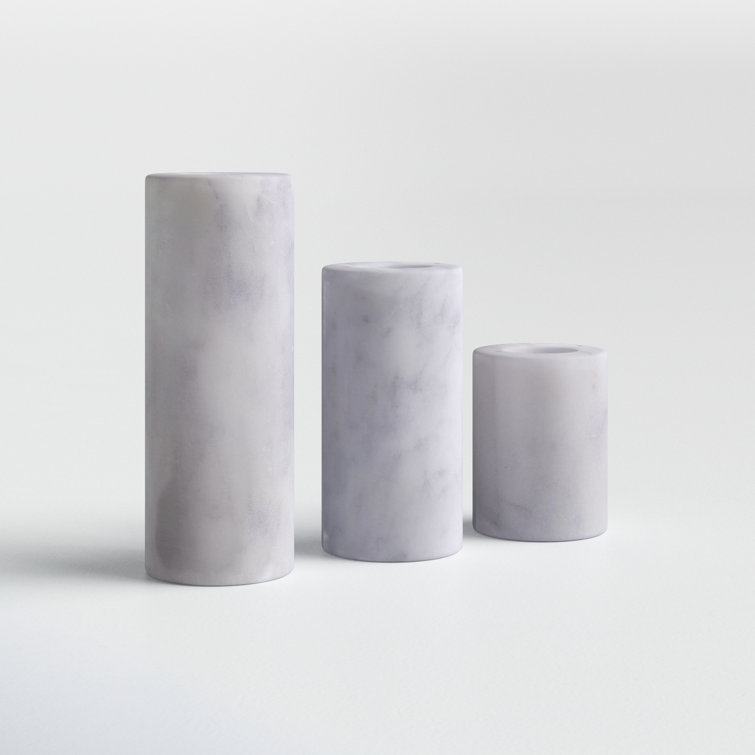 Gray Marble 3-Piece Votive Candle Holder Set