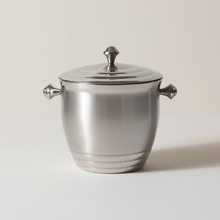 Tuscany Stainless Steel Insulated Ice Bucket with Lid and Handles