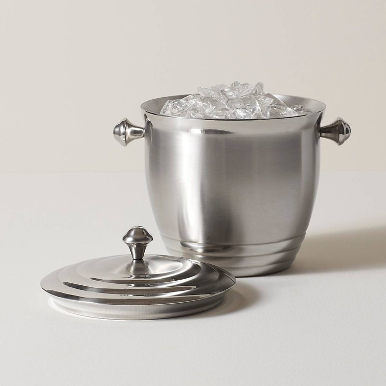 Tuscany Stainless Steel Insulated Ice Bucket with Lid and Handles