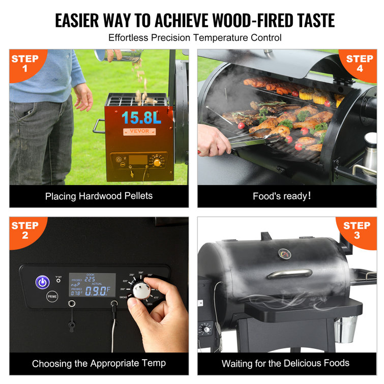 VEVOR 53" Black Heavy Duty Charcoal Grill with Cart
