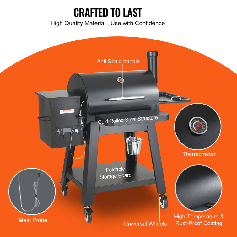 VEVOR 53" Black Heavy Duty Charcoal Grill with Cart