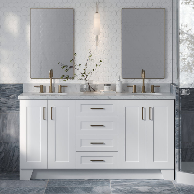Taylor 66'' White Double Freestanding Vanity Cabinet