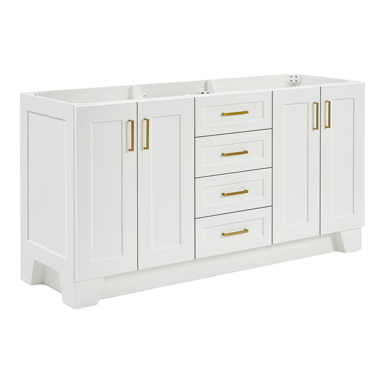 Taylor 66'' White Double Freestanding Vanity Cabinet