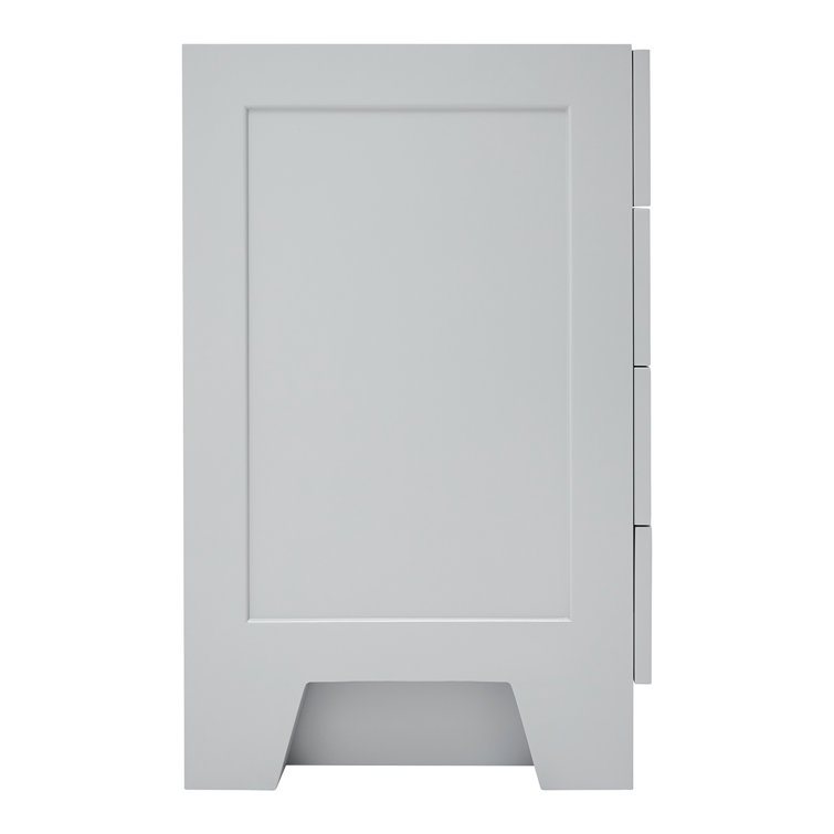 Taylor 66" Gray Single Freestanding Vanity Cabinet with Gold Hardware