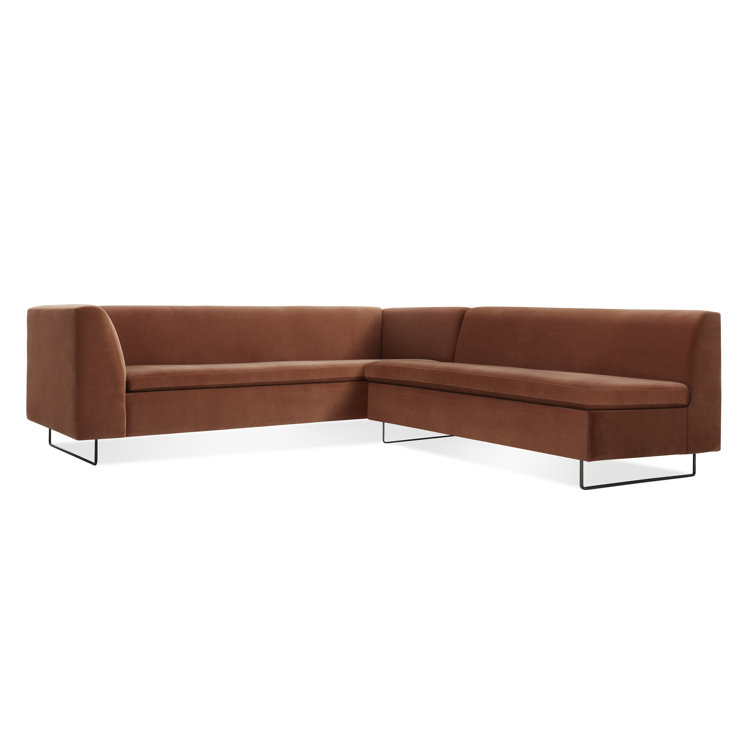 Copper Velvet Solid Wood Sectional Sofa with Tight Back