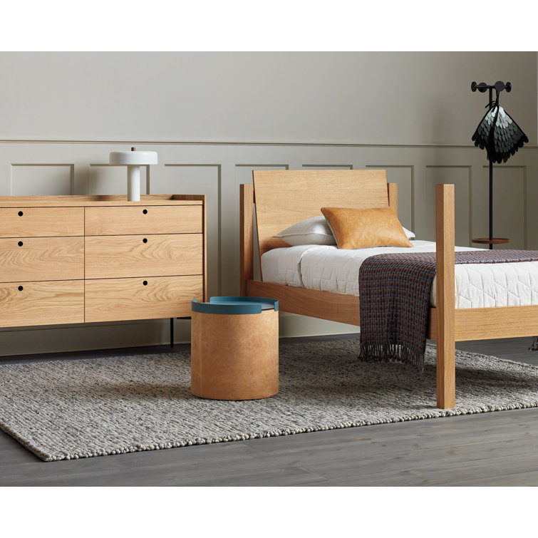 White Oak Mid-century 6-Drawer Double Dresser with Soft Close