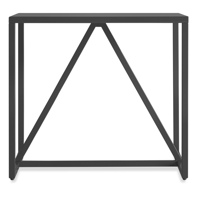 Slate Rectangular Wood and Metal Side Table