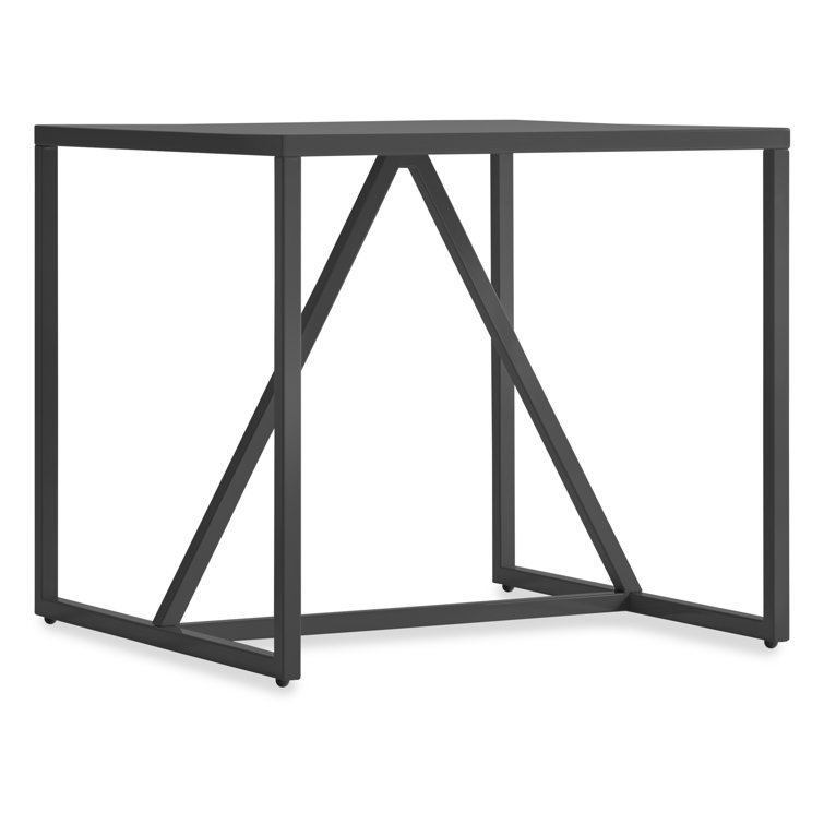 Slate Rectangular Wood and Metal Side Table