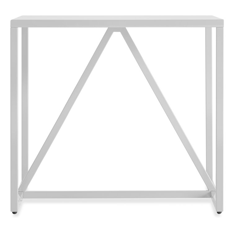 White Rectangular Wood and Metal Side Table