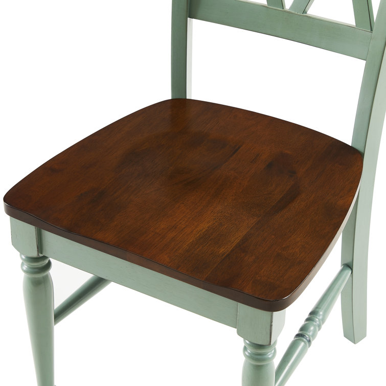 Shelby 7-Piece Distressed Teal and Cherry Dining Table Set