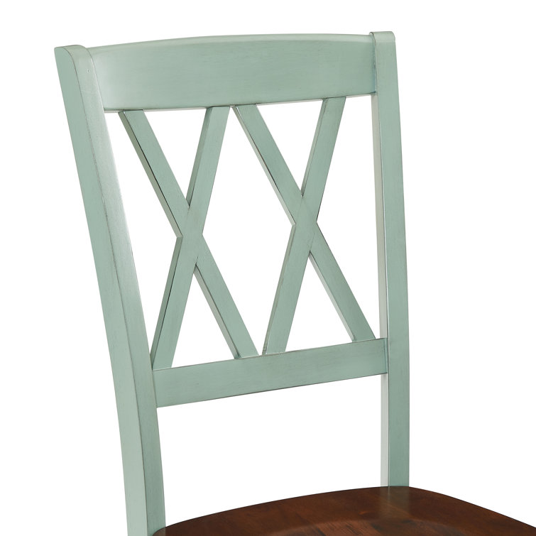 Shelby 7-Piece Distressed Teal and Cherry Dining Table Set