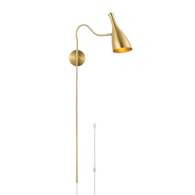 Hellene Brass Swing Arm Wall Sconce with Pivoting Head